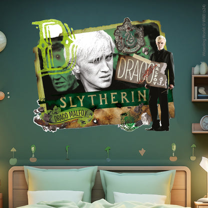 HARRY POTTER Wall Sticker – Draco Malfoy Parchment Collage Wall Decal Wizarding World Art