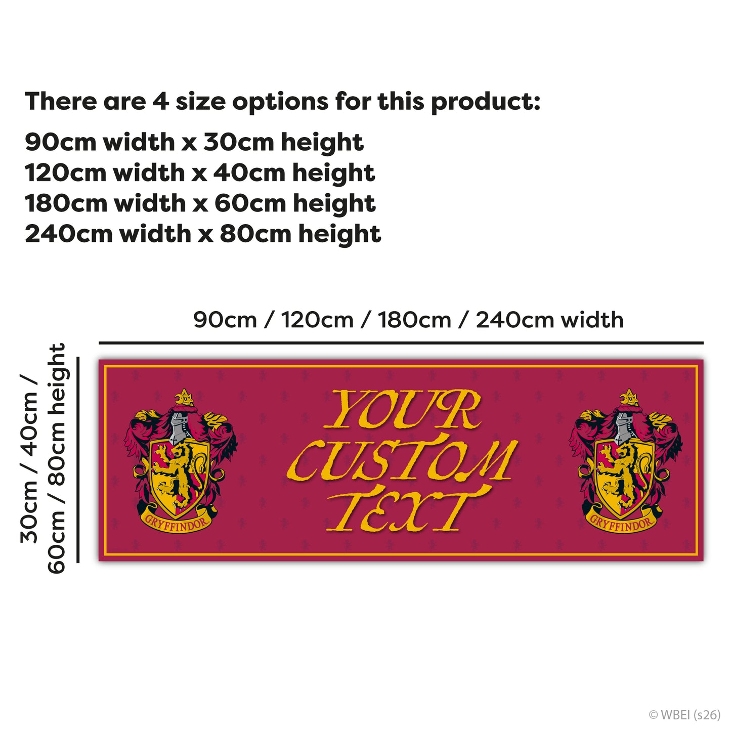 Harry Potter Birthday - Gryffindor Personalised Name Banner Wall Sticker