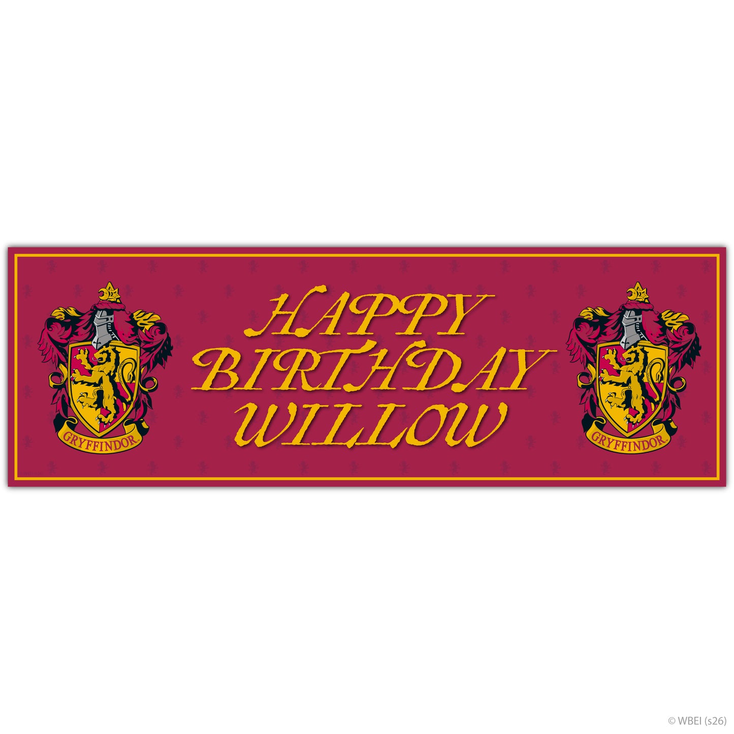 Harry Potter Birthday - Gryffindor Personalised Name Banner Wall Sticker