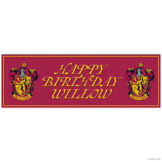Harry Potter Birthday - Gryffindor Personalised Name Banner Wall Sticker
