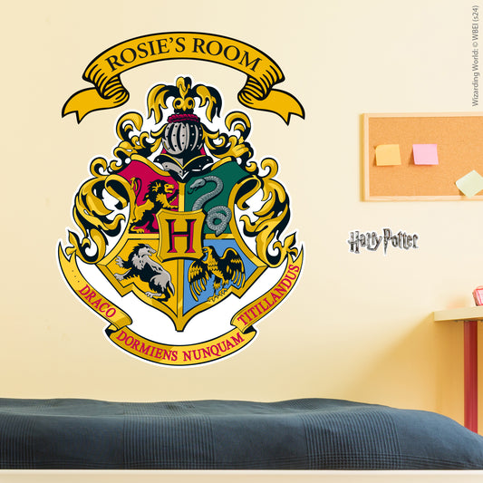 HARRY POTTER Wall Sticker – Hogwarts Crest Personalised Wall Decal Wizarding World Art