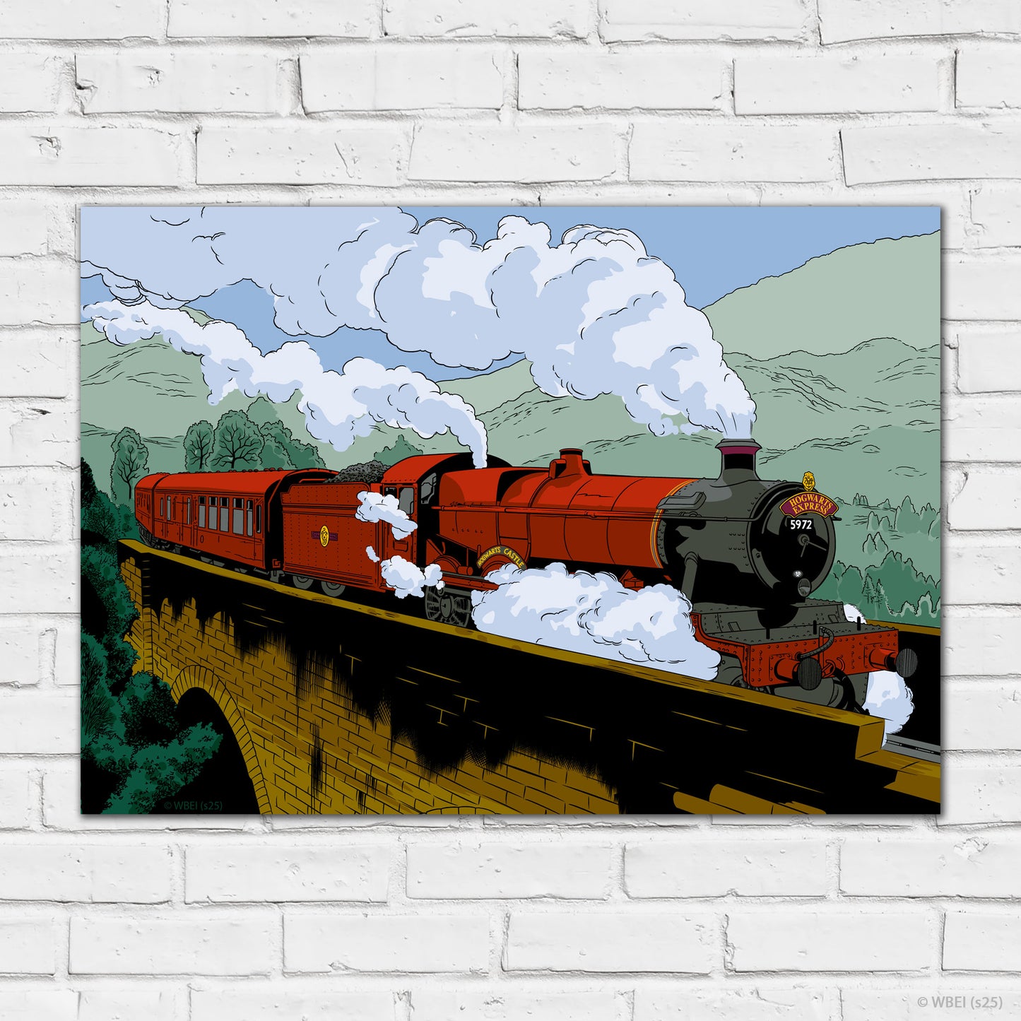 HARRY POTTER Print – Hogwarts Express Illustration Poster Wall Art