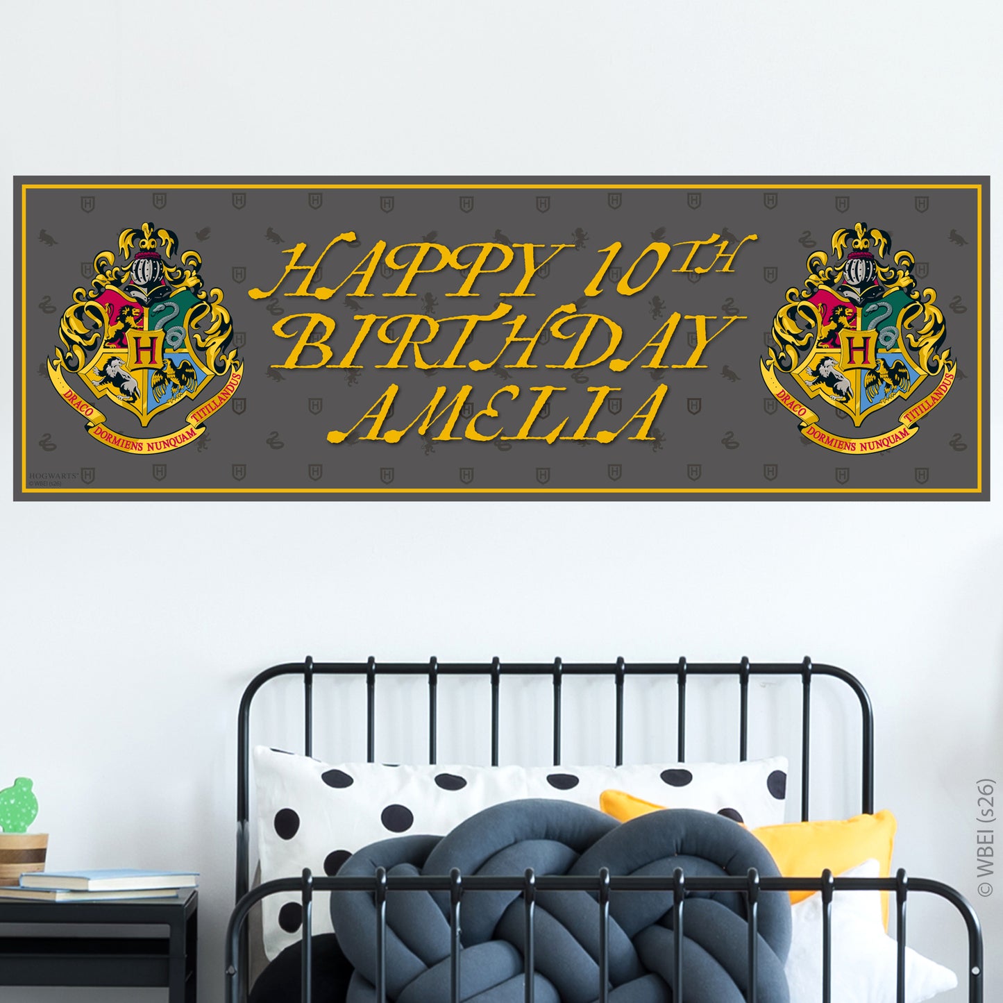 Harry Potter Birthday - Hogwarts Personalised Name Banner Wall Sticker