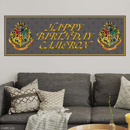 Harry Potter Birthday - Hogwarts Personalised Name Banner Wall Sticker