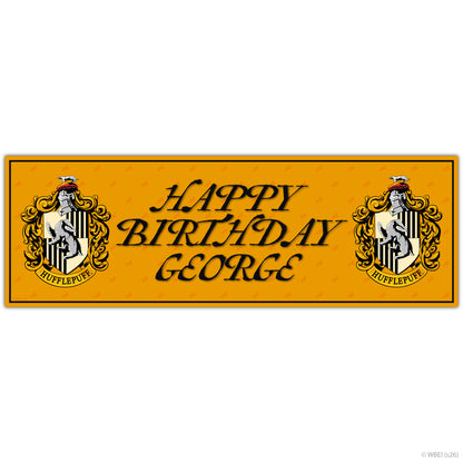 Harry Potter Birthday - Hufflepuff Personalised Name Banner Wall Sticker