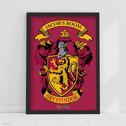 HARRY POTTER Print – Personalised Gryffindor Crest Poster Wall Art