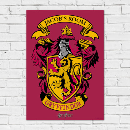 HARRY POTTER Print – Personalised Gryffindor Crest Poster Wall Art