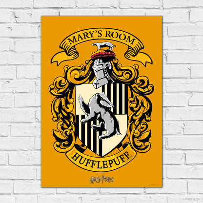 HARRY POTTER Print – Personalised Hufflepuff Crest Poster Wall Art