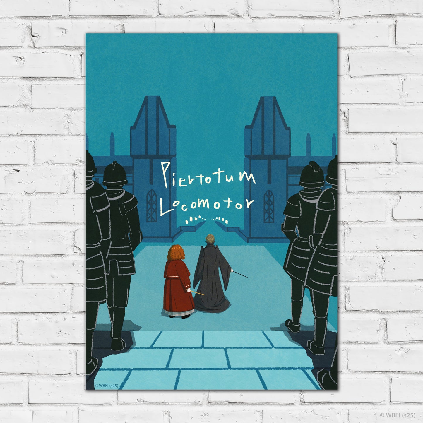 HARRY POTTER Print – Piertotum Locomotor Spell Illustration Poster Wall Art