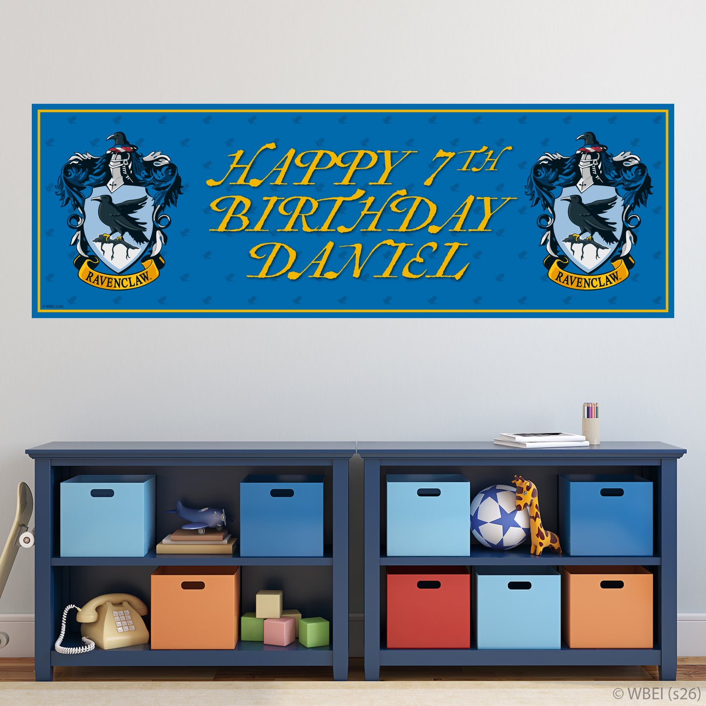 Harry Potter Birthday - Ravenclaw Personalised Name Banner Wall Sticker