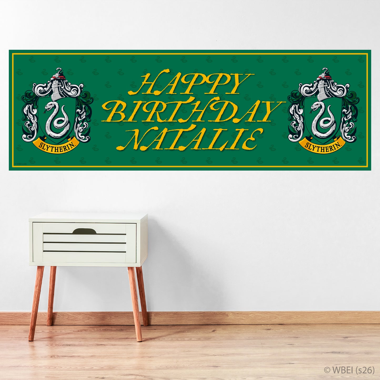 Harry Potter Birthday - Slytherin Personalised Name Banner Wall Sticker
