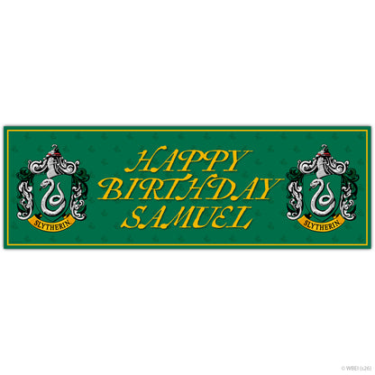 Harry Potter Birthday - Slytherin Personalised Name Banner Wall Sticker