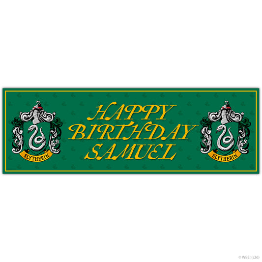 Harry Potter Birthday - Slytherin Personalised Name Banner Wall Sticker