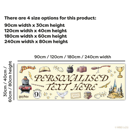 Harry Potter Birthday - Watercolour Icons Personalised Name Banner Wall Sticker