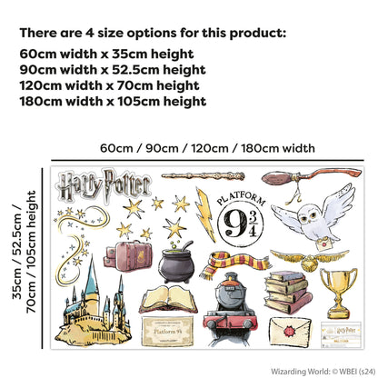 HARRY POTTER Wall Sticker – Watercolour Icons Set Wall Decal Wizarding World Art