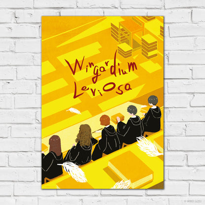 HARRY POTTER Print – Wingardium Leviosa Spell Illustration Poster Wall Art