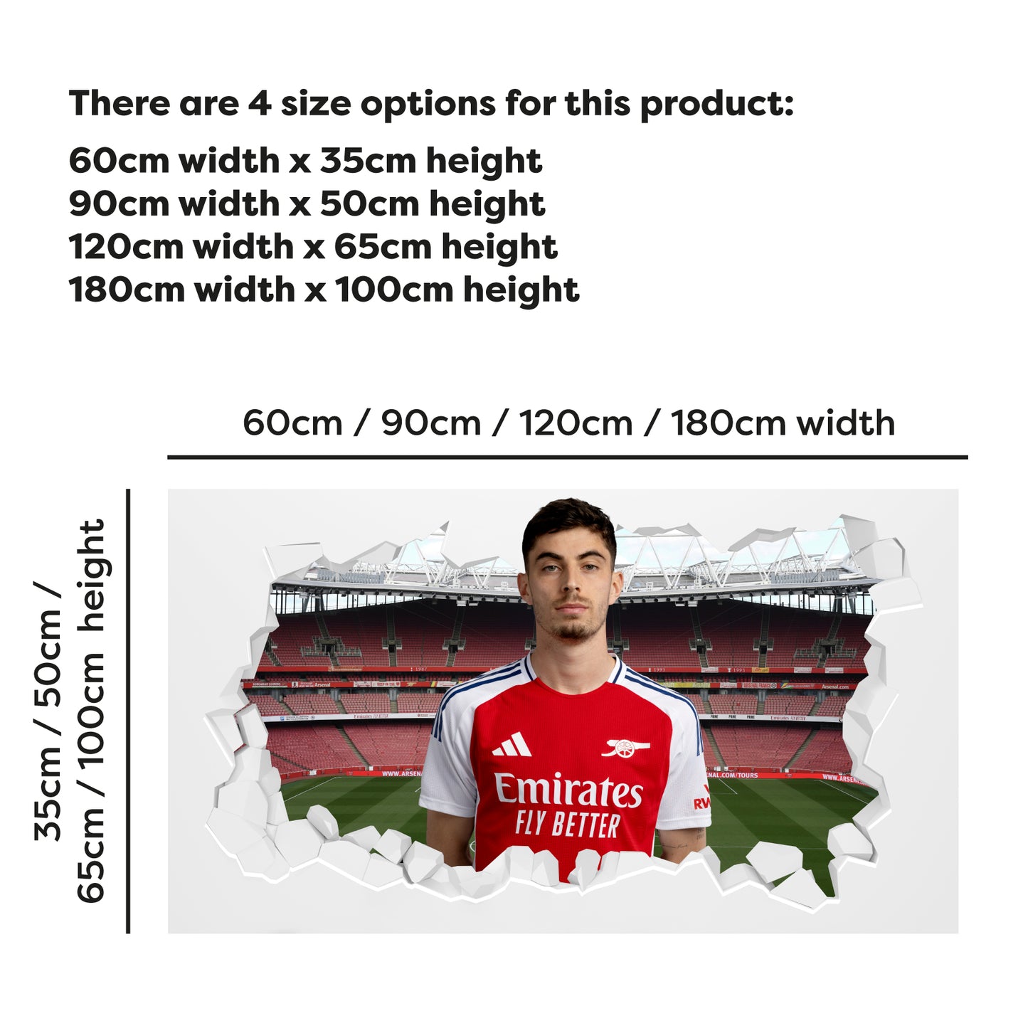 Arsenal FC - Havertz 24/25 Broken Wall Sticker