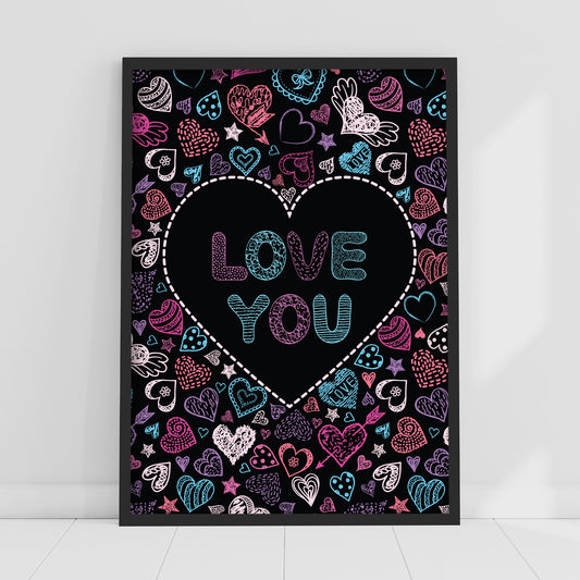 Heart Print - Love You Poster Wall Art