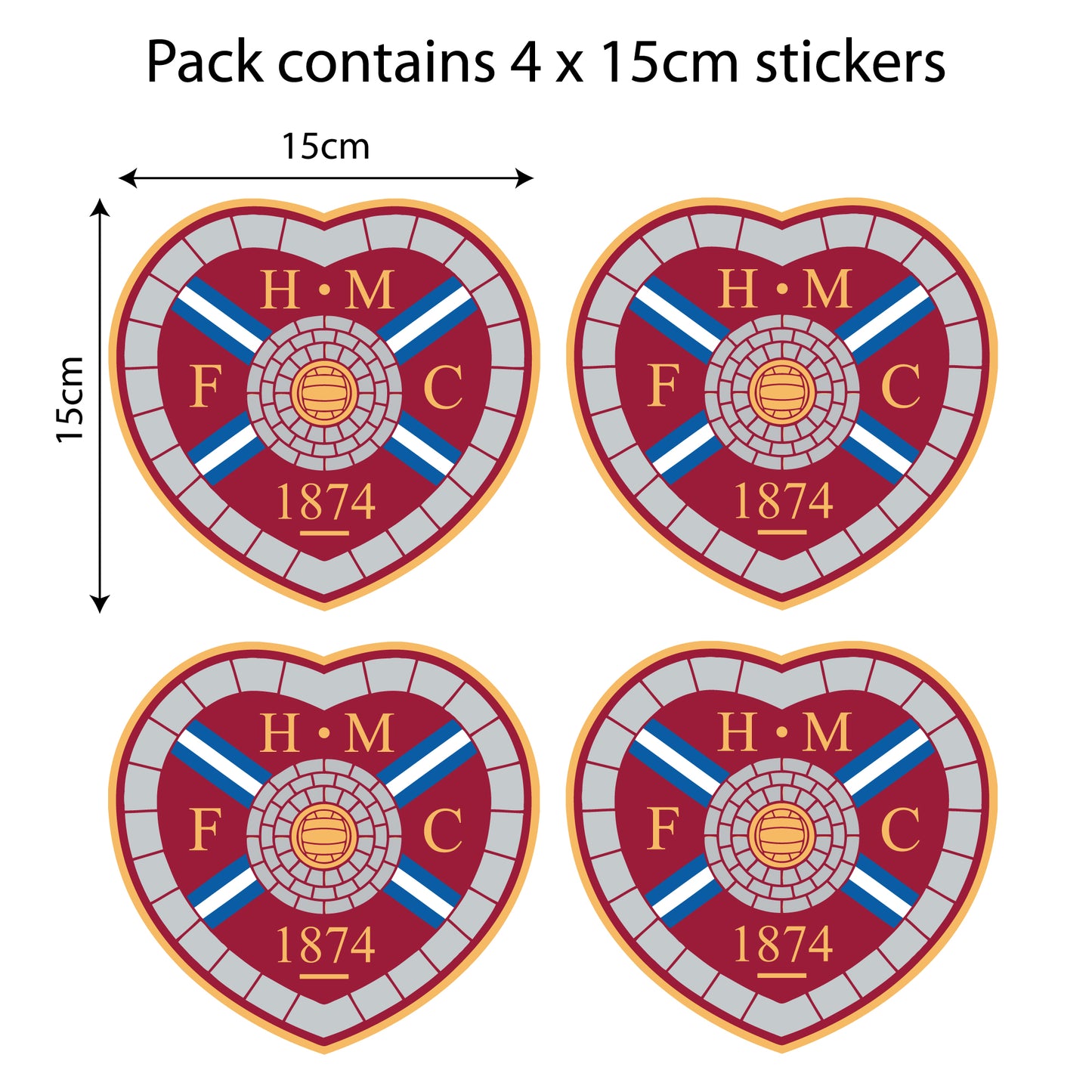 Hearts Football Club - Car Sticker Pack