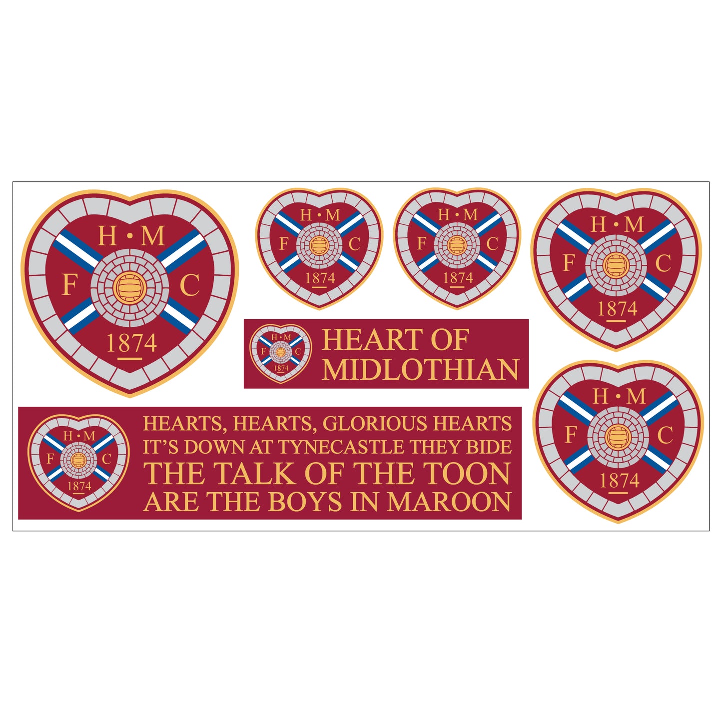 Heart of Midlothian Football Club - Decal Sticker Set