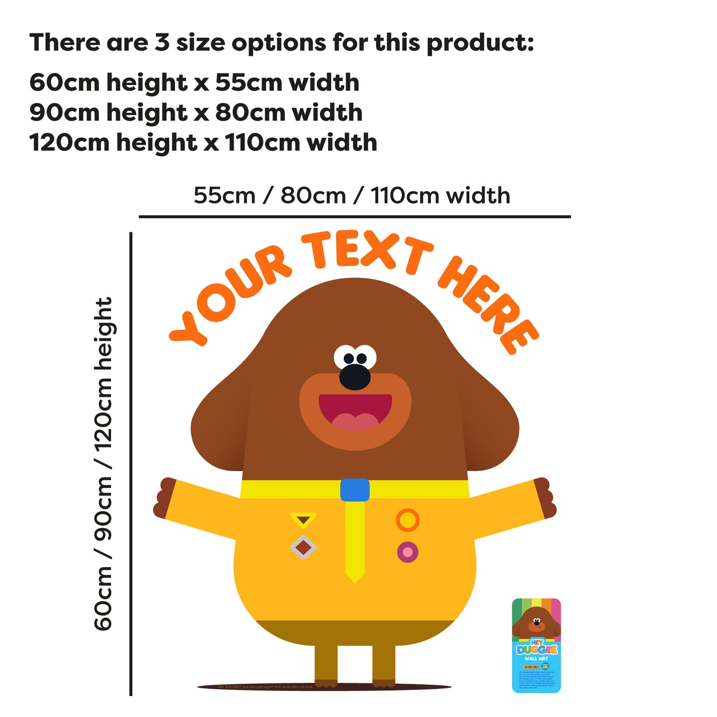 Hey Duggee Wall Sticker - Open Arms Personalised Decal Wall Art