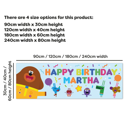 Hey Duggee Birthday - Group Celebration Blue Personalised Name Banner Wall Sticker