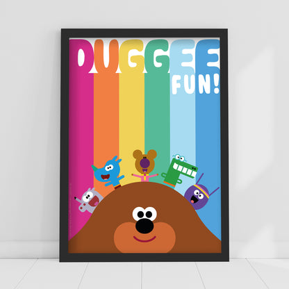 Hey Duggee Print - Fun Rainbow Stripes Poster Wall Art