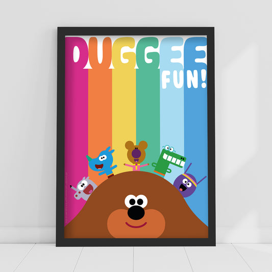 Hey Duggee Print - Fun Rainbow Stripes Poster Wall Art
