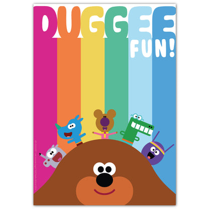 Hey Duggee Print - Fun Rainbow Stripes Poster Wall Art