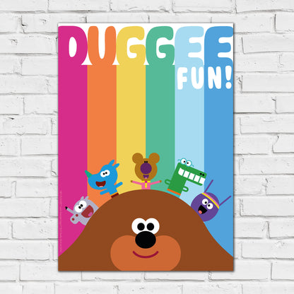 Hey Duggee Print - Fun Rainbow Stripes Poster Wall Art