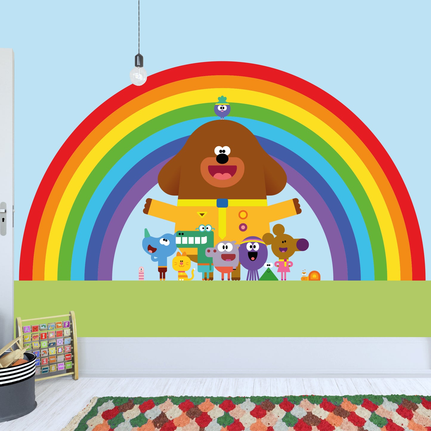 Hey Duggee Full Wall Mural - Group Rainbow Wall Art