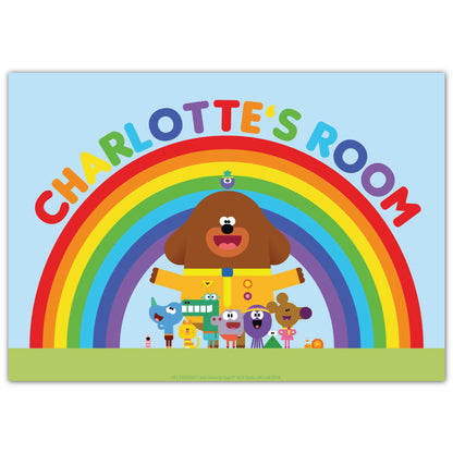 Hey Duggee Print - Group Rainbow Personalised Poster Wall Art