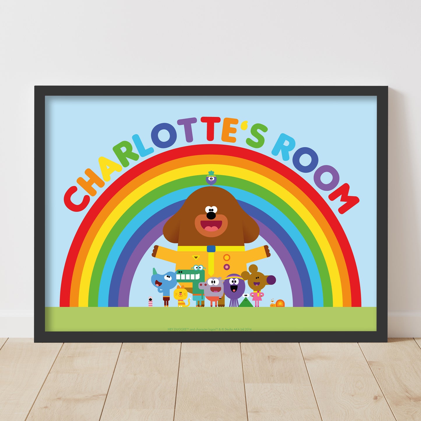 Hey Duggee Print - Group Rainbow Personalised Poster Wall Art