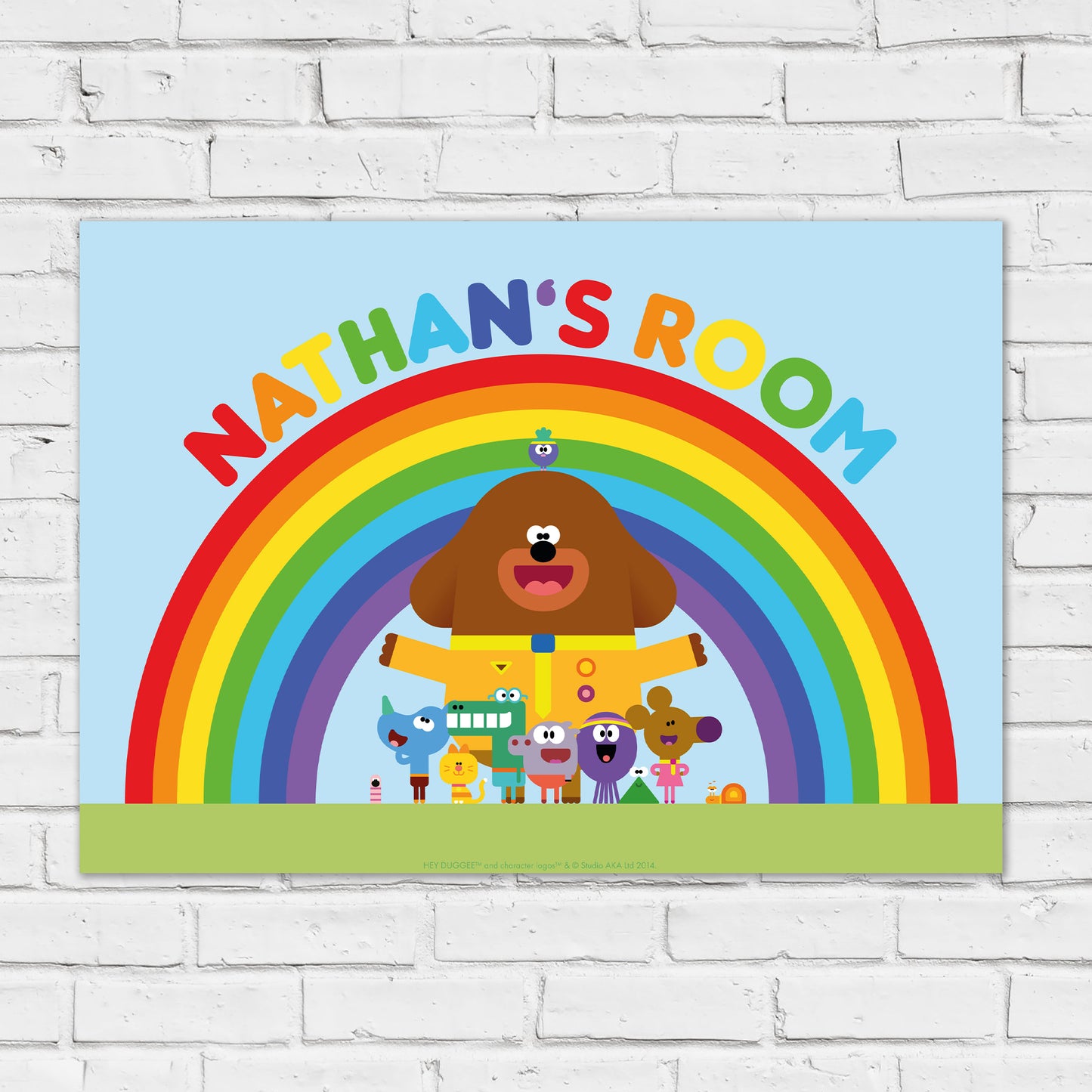 Hey Duggee Print - Group Rainbow Personalised Poster Wall Art