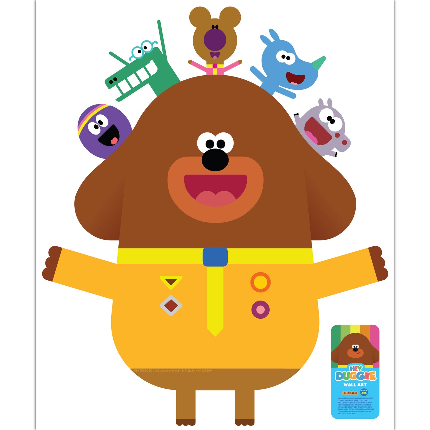 Hey Duggee Wall Sticker - Kids On Head Decal Wall Art