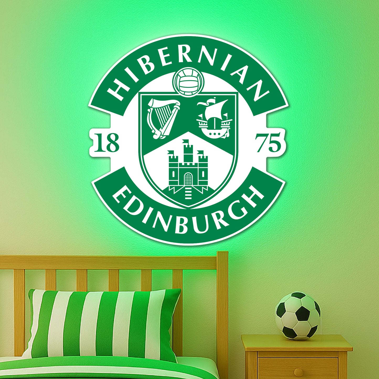 Hibernian FC Crest LED Backlit Wallpop