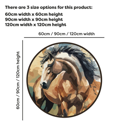Horse Wall Sticker - Round Frame Wall Art