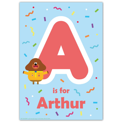 Hey Duggee Print - Letter And Name Personalised Poster Wall Art