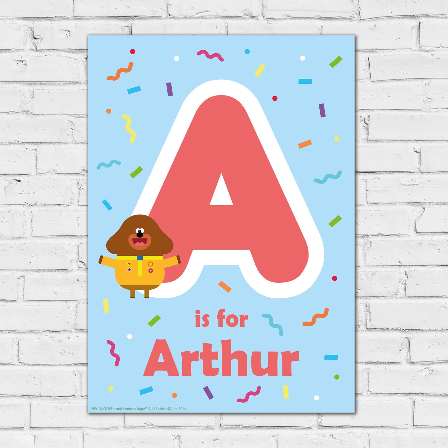 Hey Duggee Print - Letter And Name Personalised Poster Wall Art