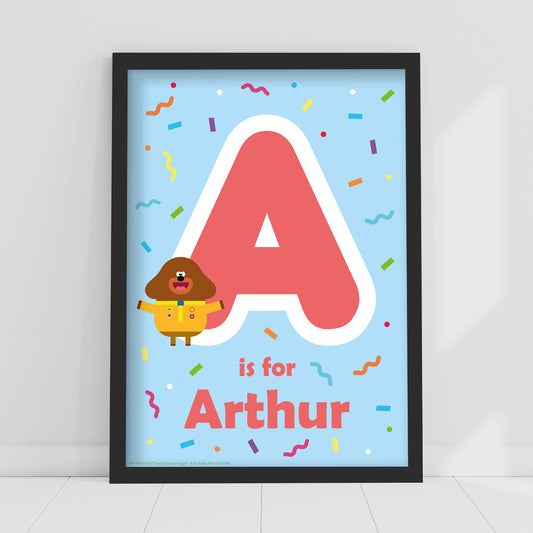 Hey Duggee Print - Letter And Name Personalised Poster Wall Art