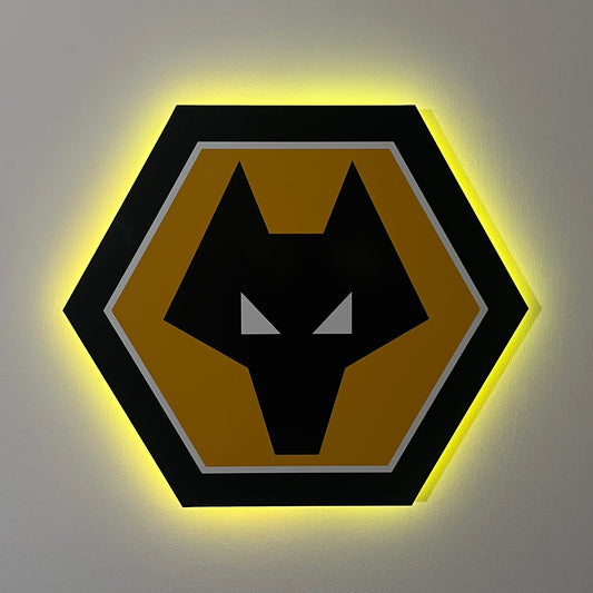 Wolverhampton Wanderers FC Crest LED Backlit Wallpop
