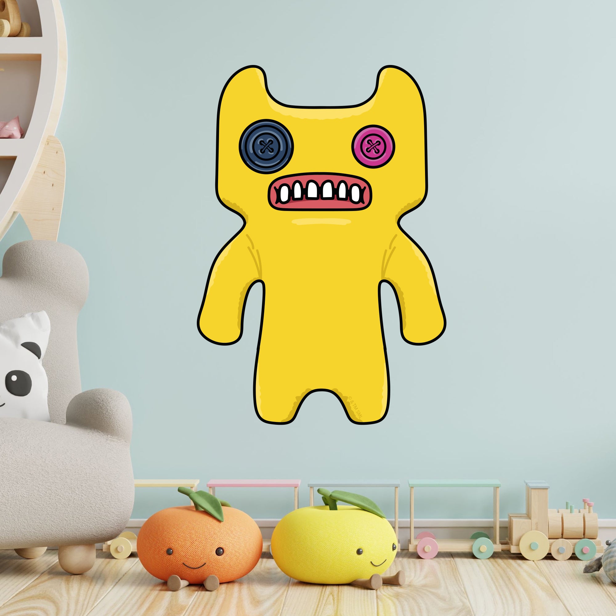 Fuggler Sticker Fuggler Wall Sticker - Indecisive Monster Yellow Decal Wall Art – www ...