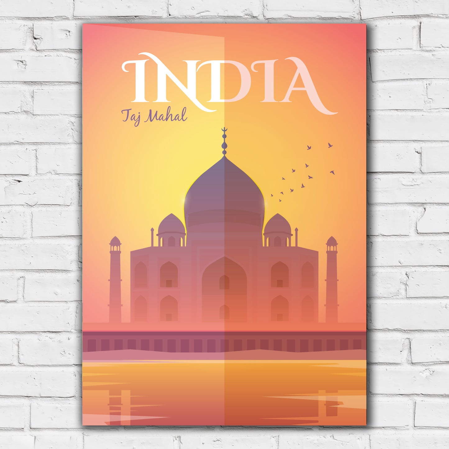 World City Print - Taj Mahal India Poster Wall Art