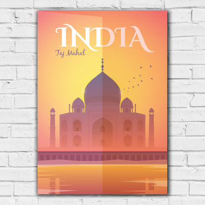 World City Print - Taj Mahal India Poster Wall Art