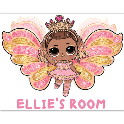 L.O.L Surprise! Wall Sticker - Fairies Instagold Personalised Name Wall Art