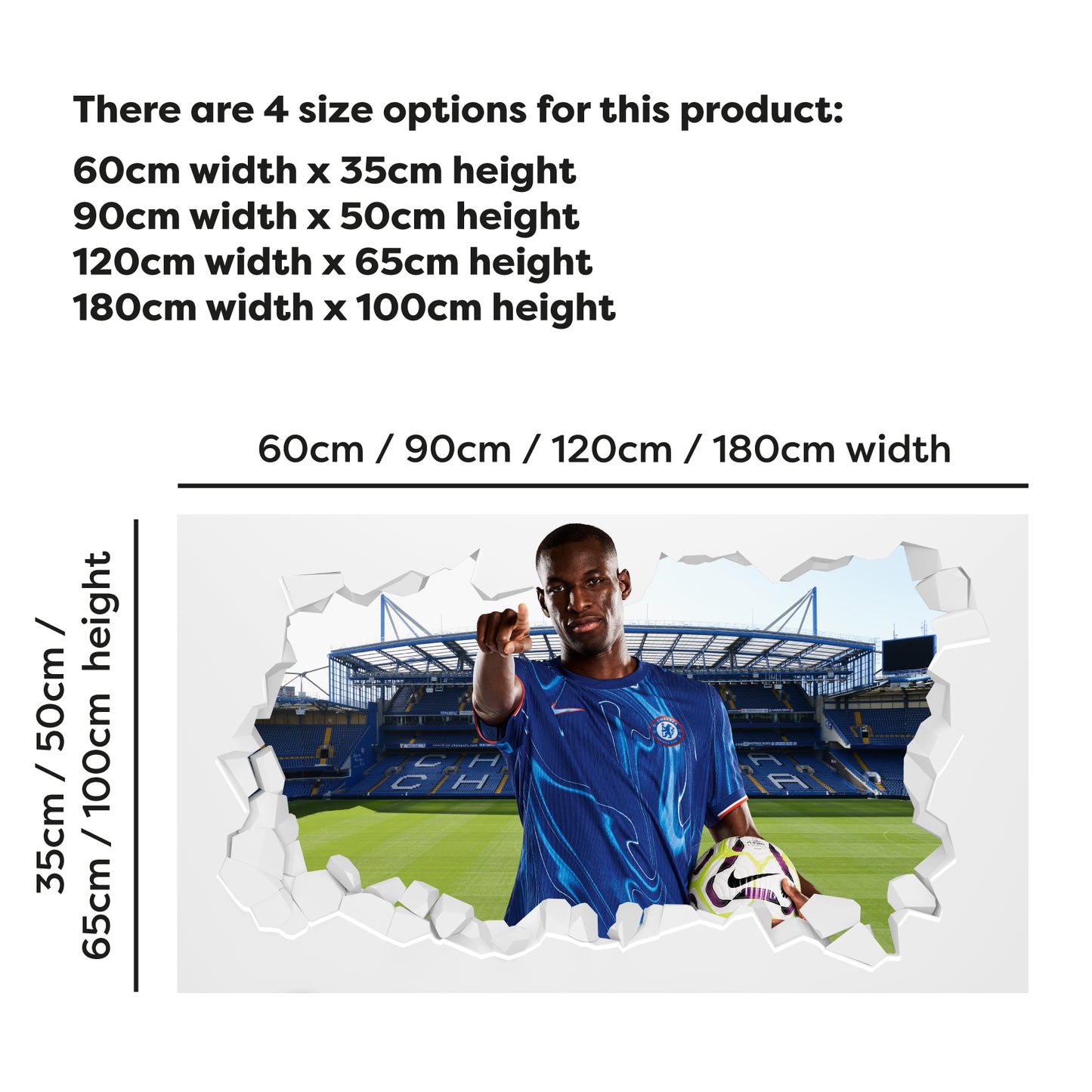 Chelsea Football Club - Jackson 24/25 Broken Wall Sticker