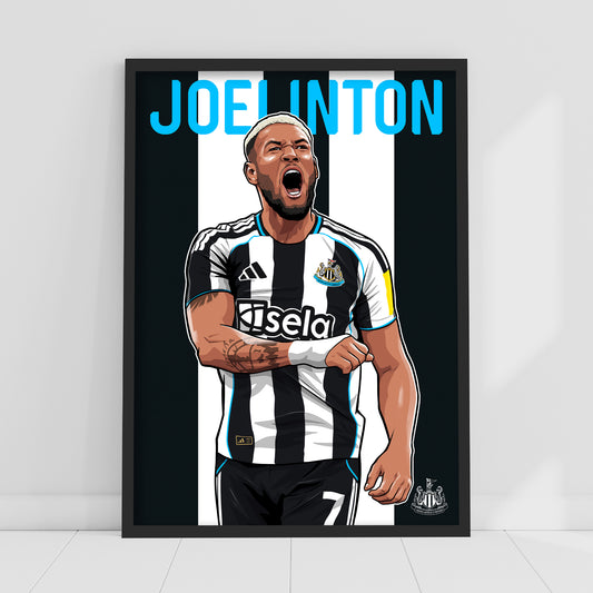 Newcastle United FC Print - Joelinton Illustration Poster Football Wall Art