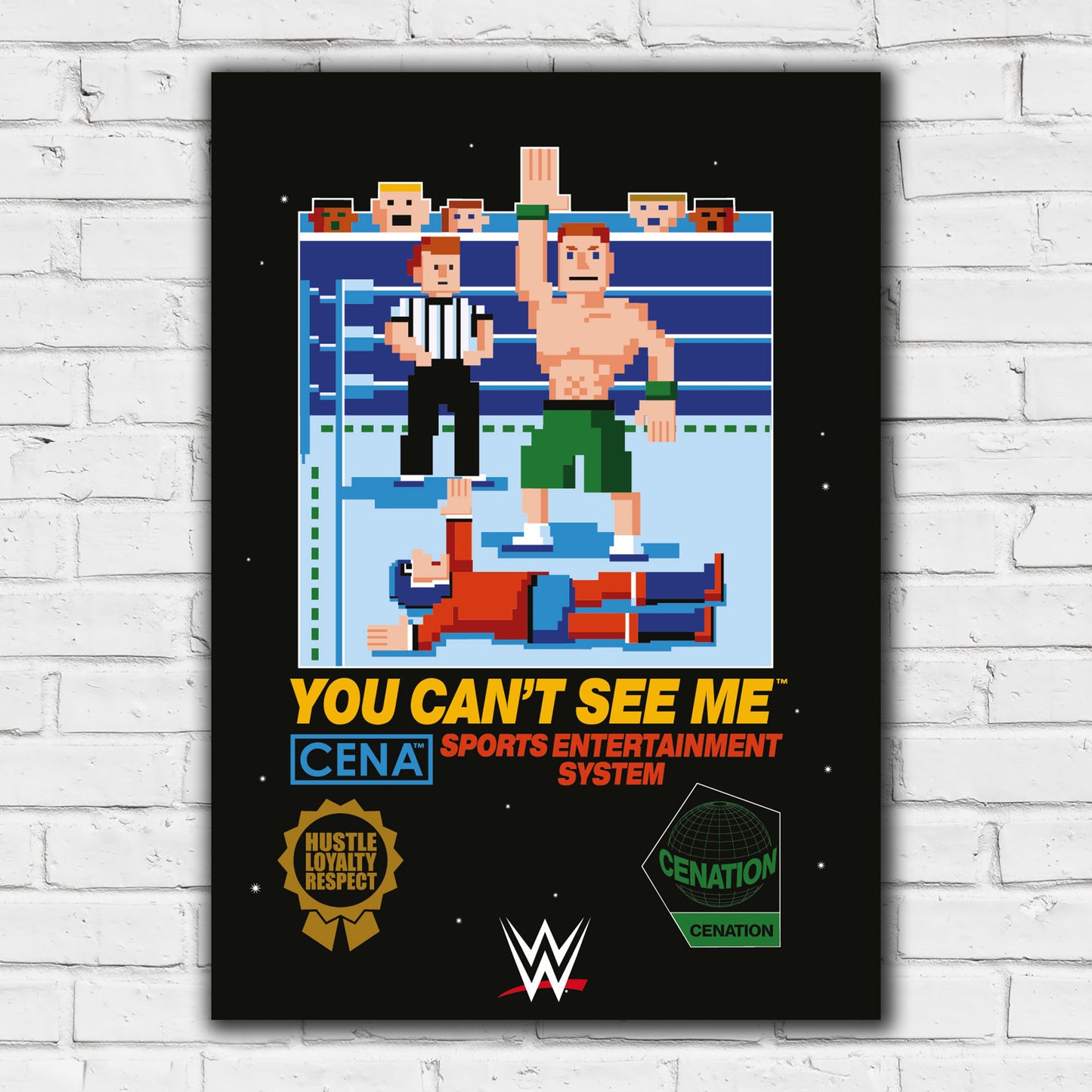 WWE Print - John Cena 8 Bit Pixel Poster