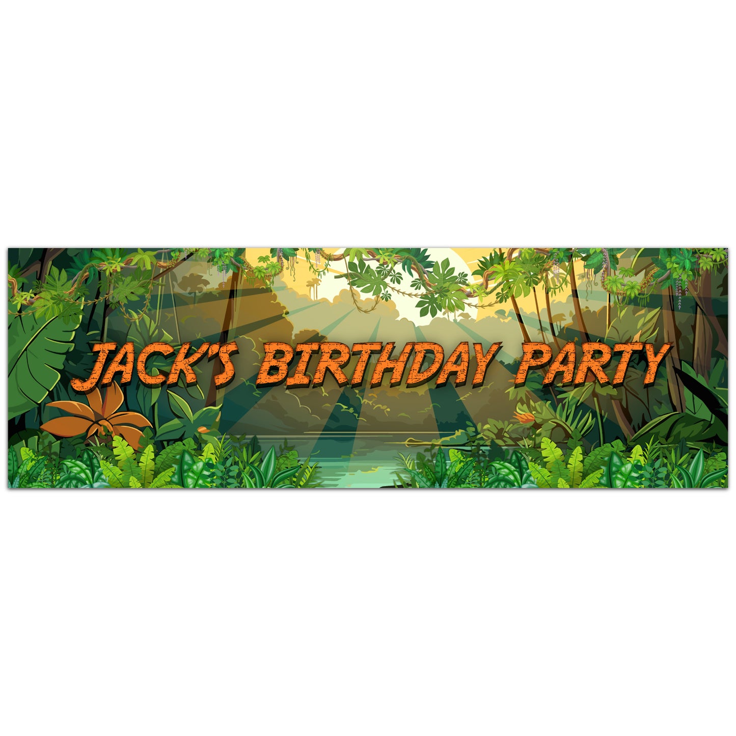 Jungle Birthday – Safari Adventure Personalised Banner Wall Sticker