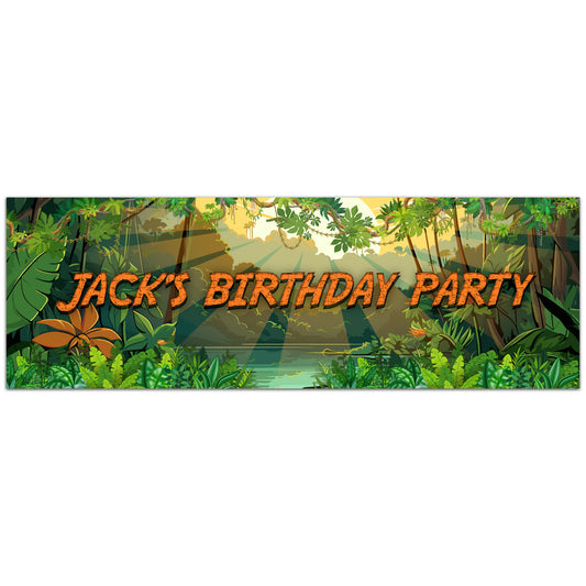 Jungle Birthday – Safari Adventure Personalised Banner Wall Sticker